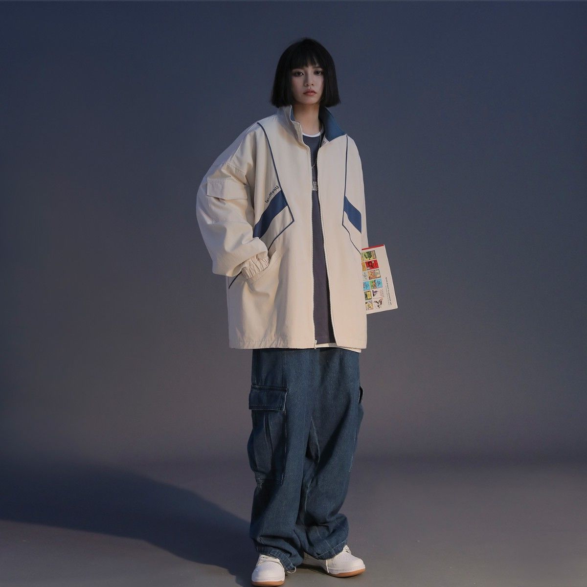 Women's Double Layer Contrast Jacket Top