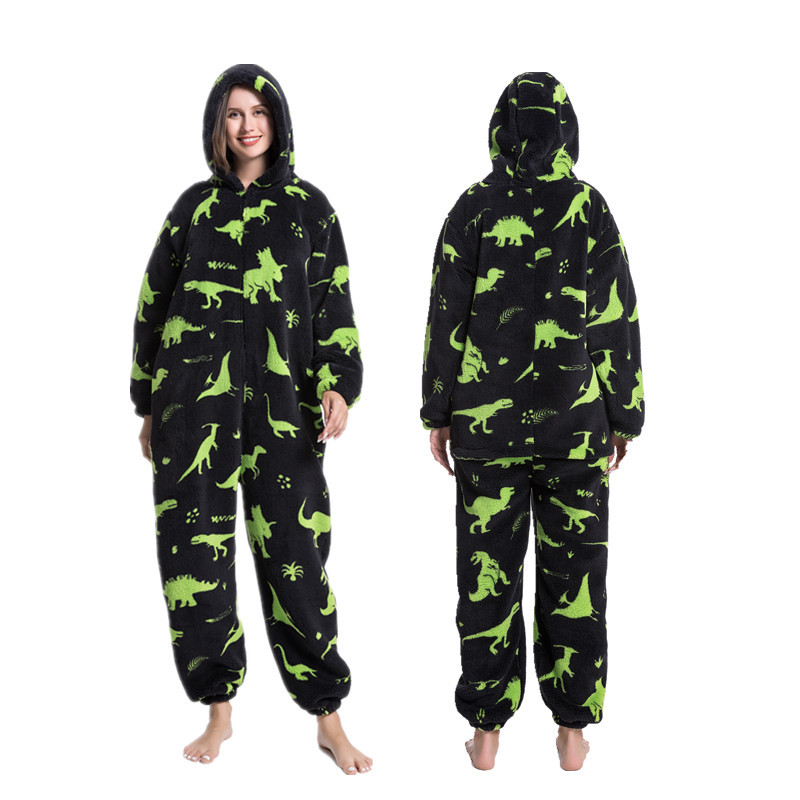 Title 5, Hooded Thick Cartoon Animal One Piece Pajamas