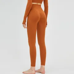 Women's Fashion Casual Tight-fitting High-waisted Sweatpants - Saddle - View 1