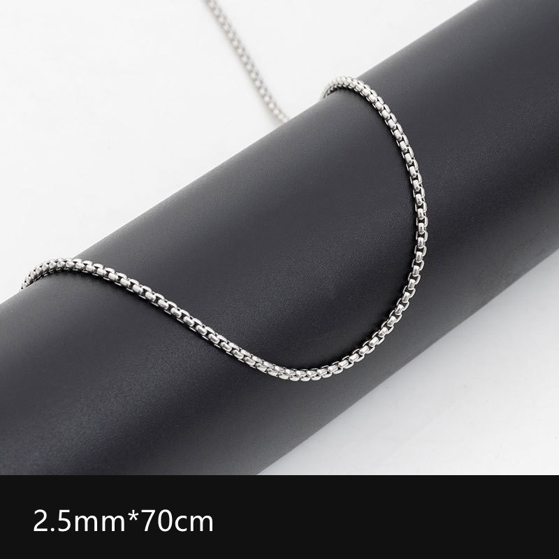 Chain Stainless Steel Square Pearl Chain Men's  Necklace