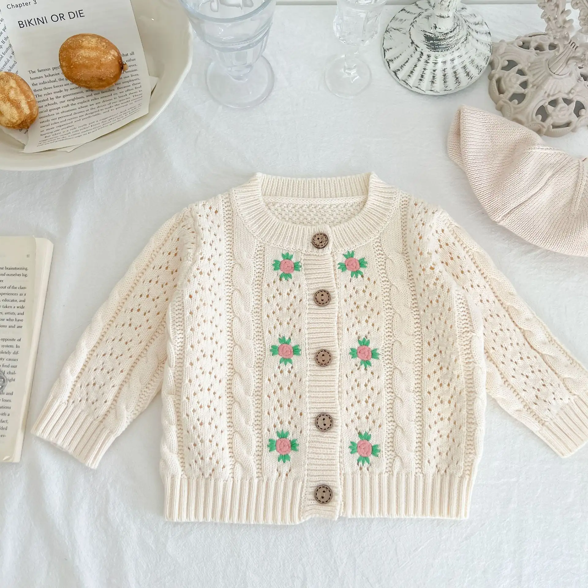 Girls' Fashion Twist Knitted Sweater Top