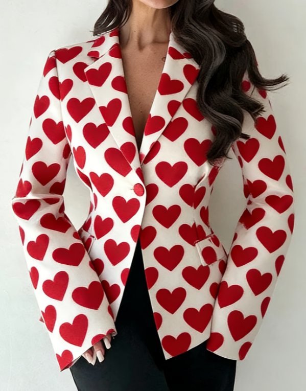 Waist-cinching Lapel Long-sleeved Suit Jacket