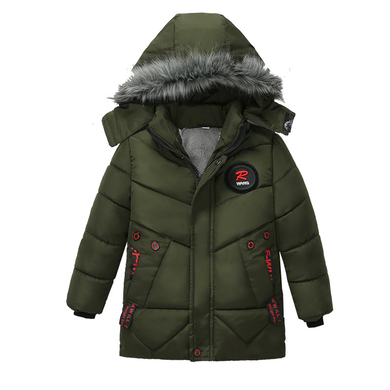 جاكيت أطفال قطني مبطن بالدفء مع قبعة