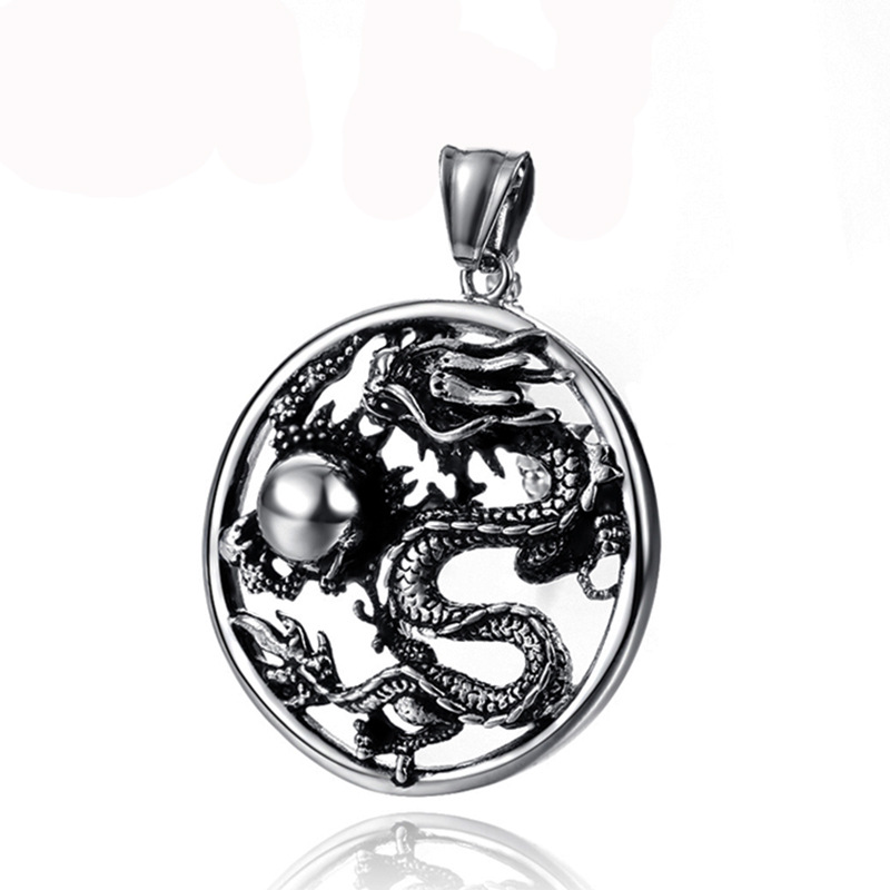 Men's Vintage Stainless Steel Cutout Necklace Pendant