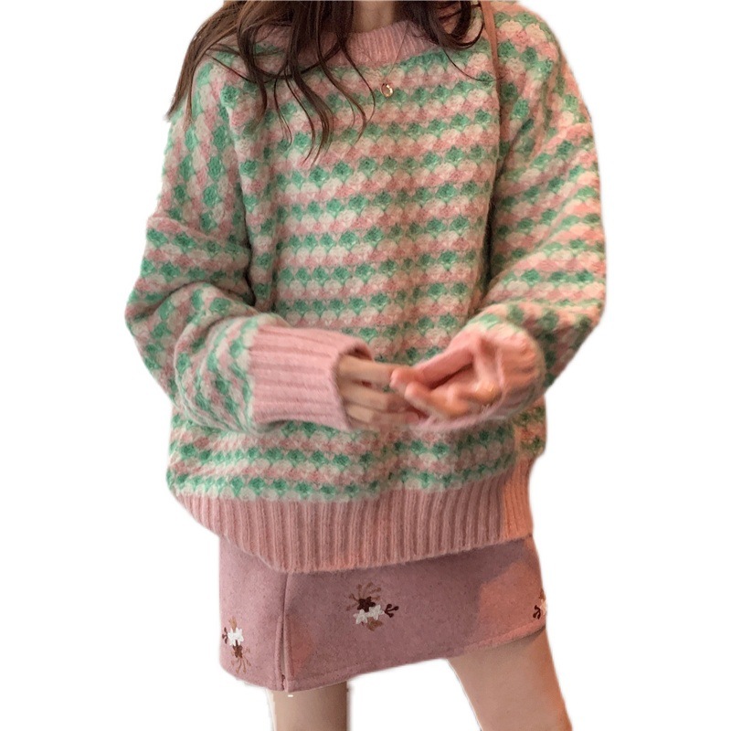 Ladies Round Neck Loose Long Sleeve Top