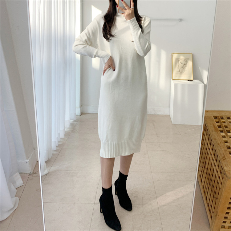 Title 5, Mid-length Over-the-knee Turtleneck Wool Base W...