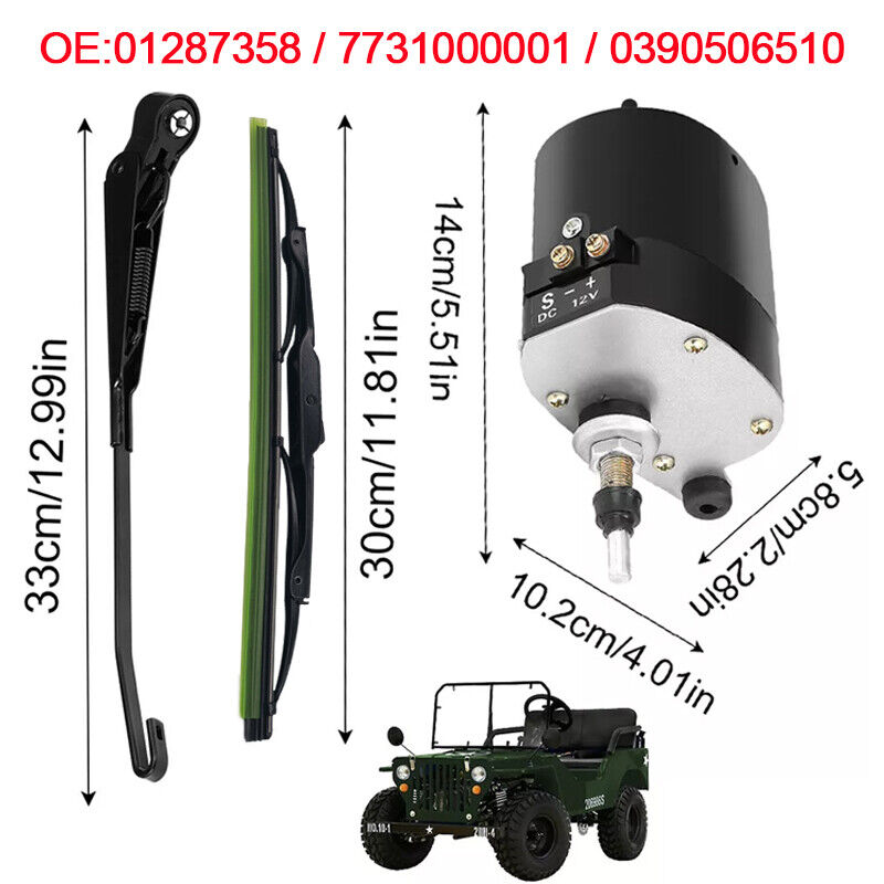 12V Windscreen Wiper Motor With Arm Blade Kit For Fishing-Boat Caravan-Universal — image 6
