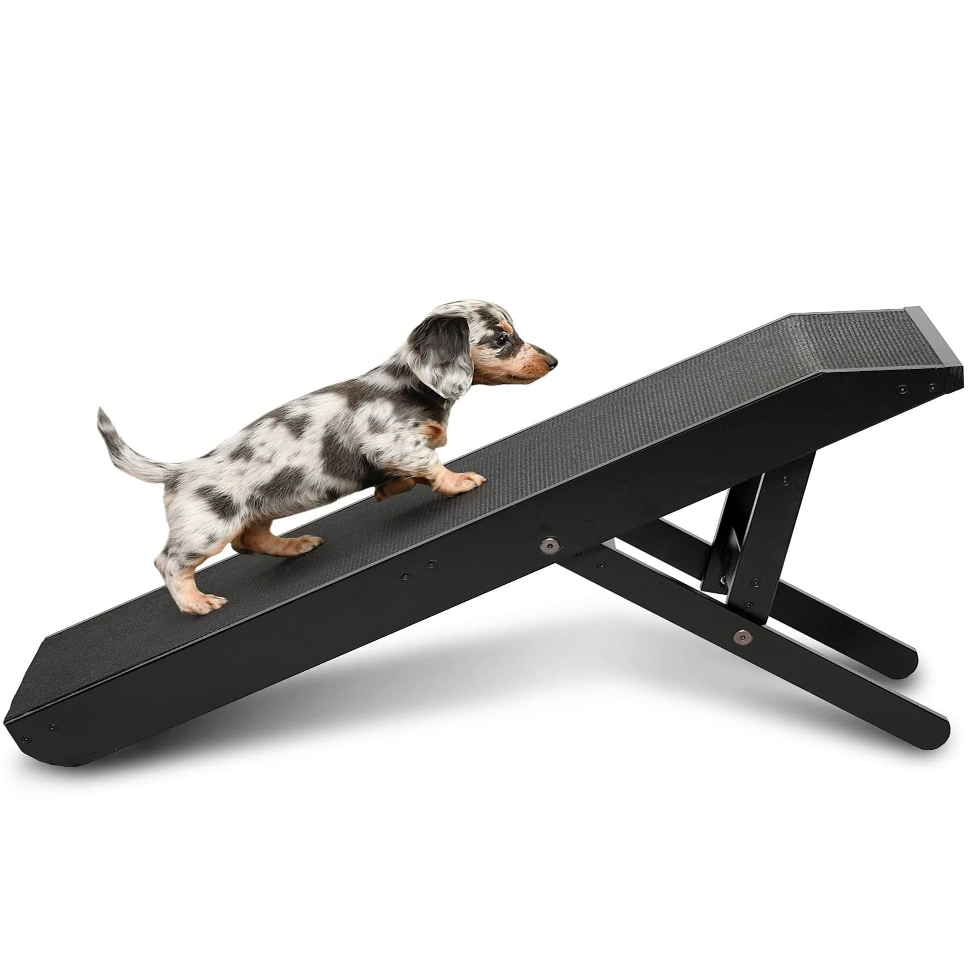 Dog Ramp For Bed Small Dog & Large Dogs - 24 H Folding Dachshund Ramp Hardwood Pet Ramp For Couch With Platform Top Anti-Slip Surface - 47 L Dog Ramps For Medium Dogs & Old Cats