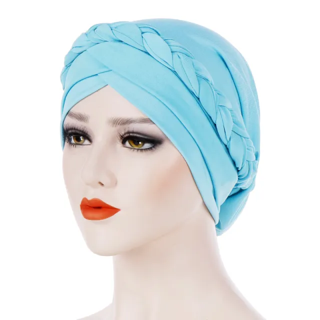 Monochrome Braided Baotou Hat Milk Silk India Sky Blue - Shop at LoveMi