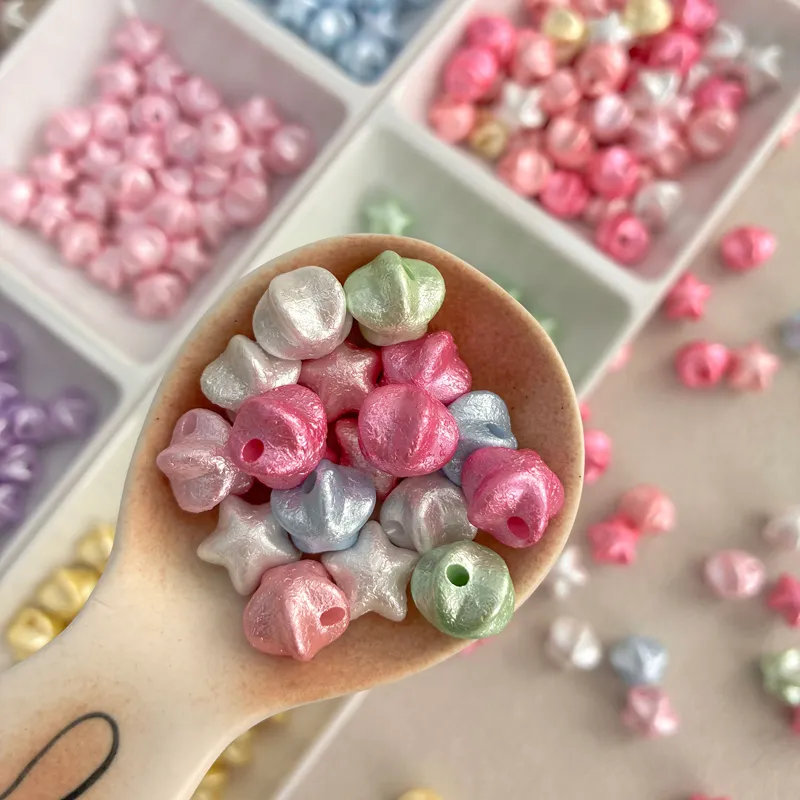 Silk Pearl Acrylic Star Shaped Beads