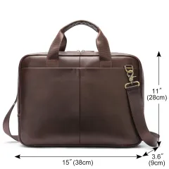 Computer Handbag Casual One Shoulder Bag Large Capacity Diagonal Span - Coffee - View 1