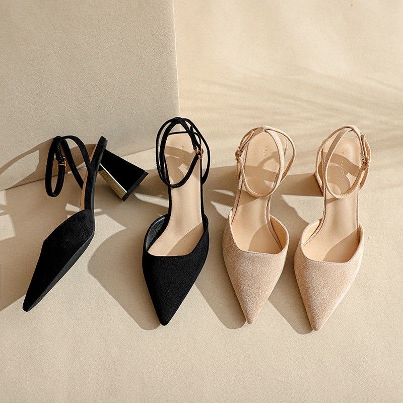 Suede Ankle Strap Sandals