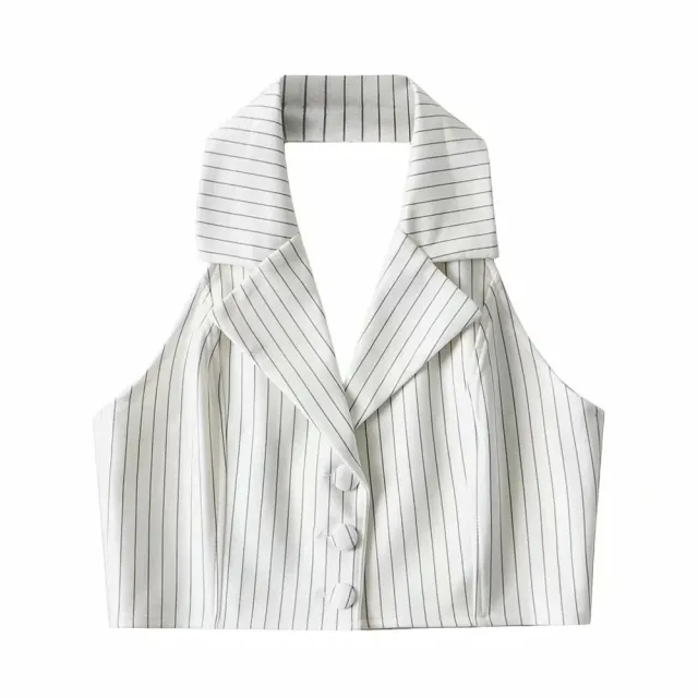 Women's Single Breasted Slim Short Vest White - Shop at LoveMi