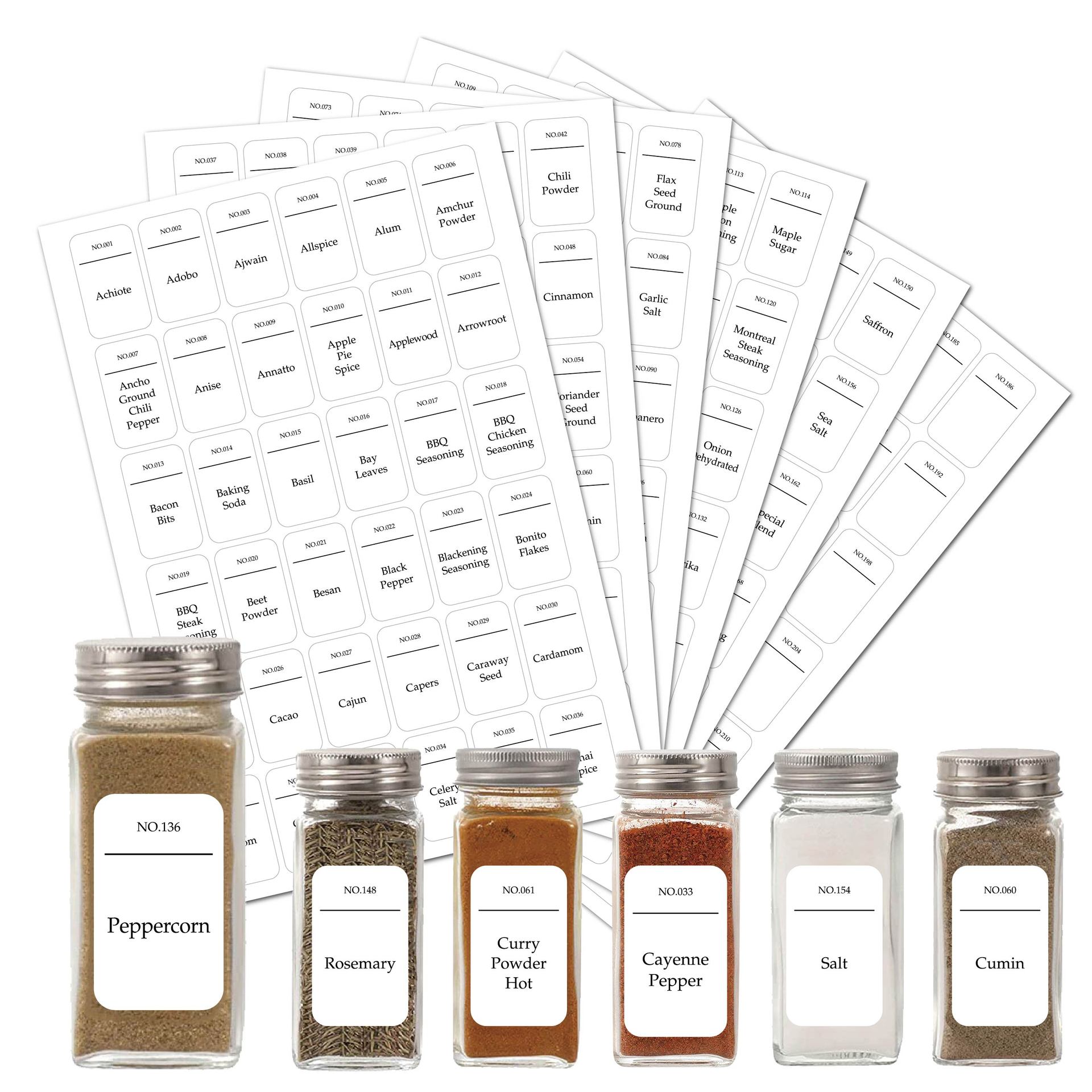 Title 1, Spice Jar Labels 216 Waterproof And Oil-proof M...