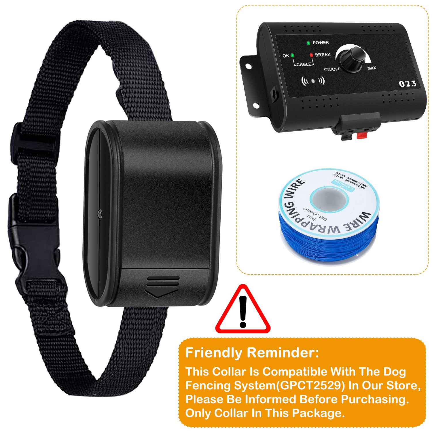 1Set Electric Dog Fence System Pet Tone Shock Boundary Containment Water Resistant Collar Receiver For Small Medium Large Dog — foto 19