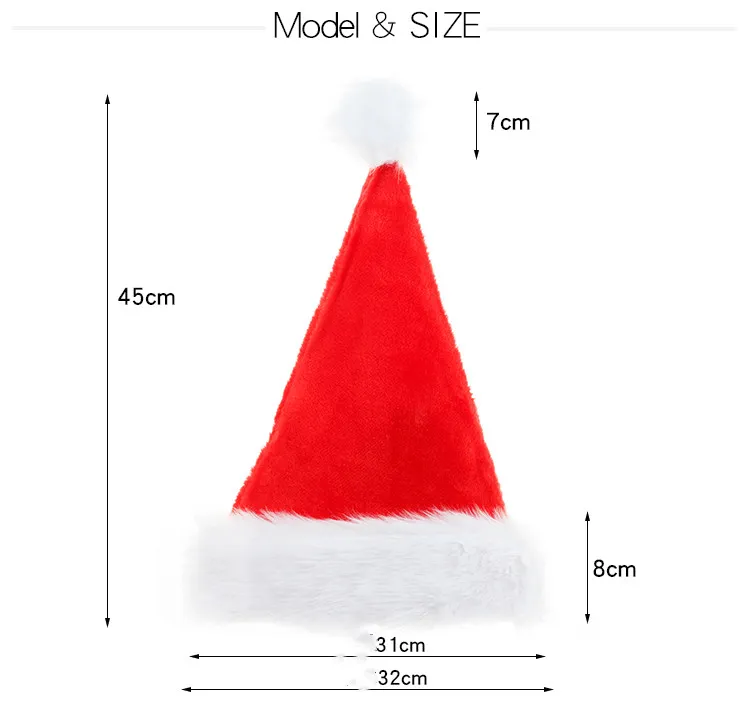 Increase Thicker Big Ball Santa Christmas Plush Hats – image 4