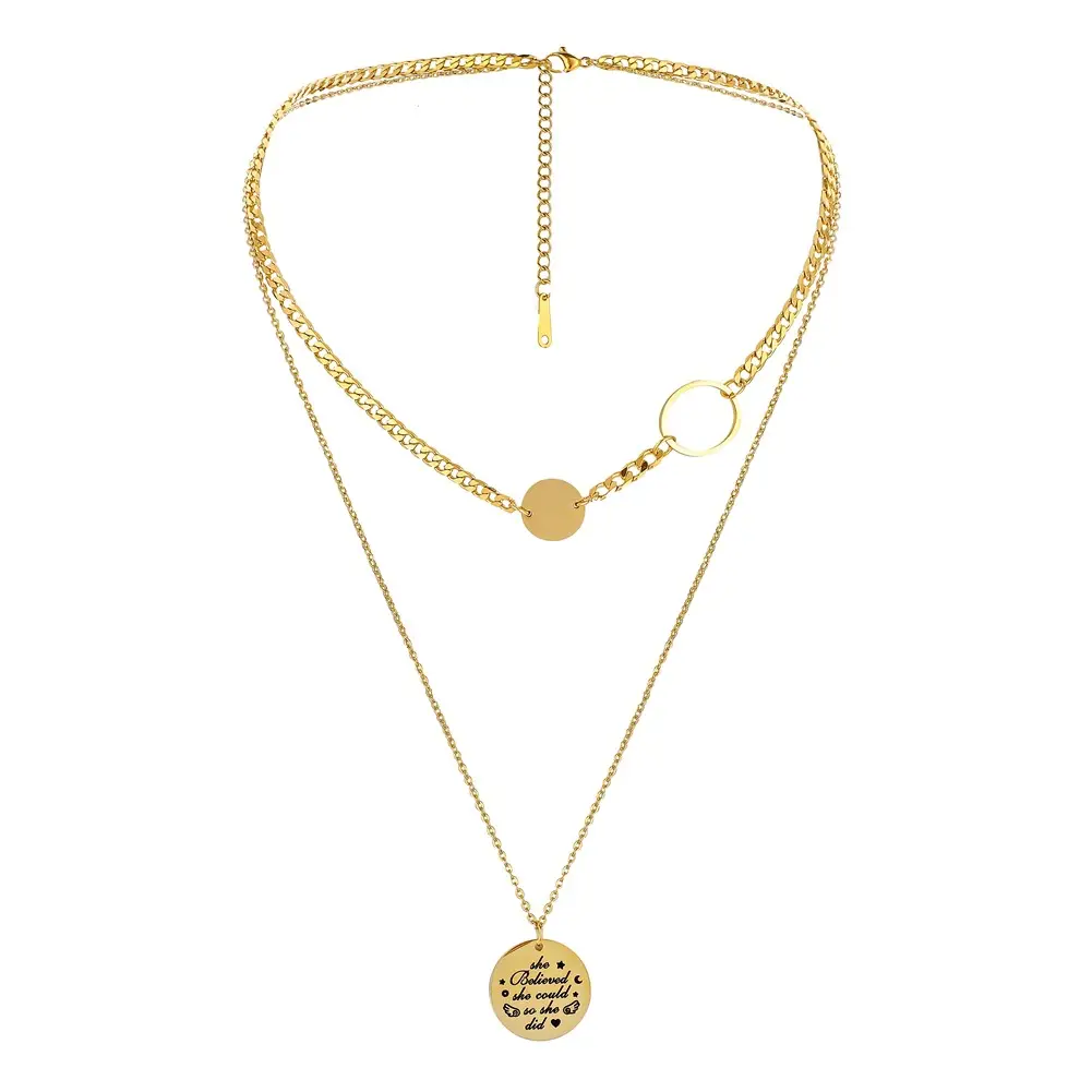 Circle Coin Alphabet Pendant
