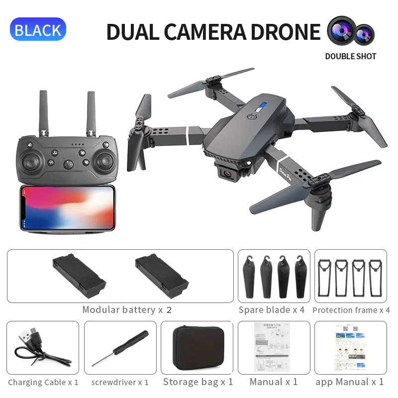 E88Pro - Dual Camera Battery-BLACK
