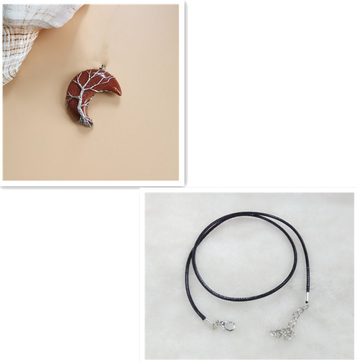 Луна, натуральный камень, аметист, Древо жизни, ожерелье, дерево удачи ручной работы