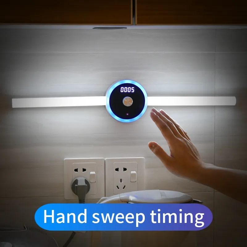 Smart Cabinet Light Clock Timing Sensor Removable LED Wardrobe