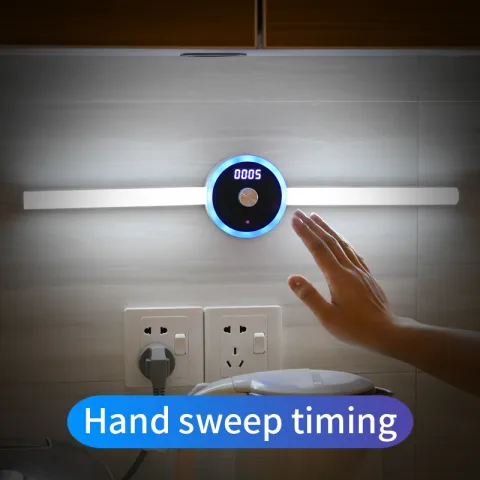 Smart Cabinet Light Clock Timing Sensor Removable LED Wardrobe