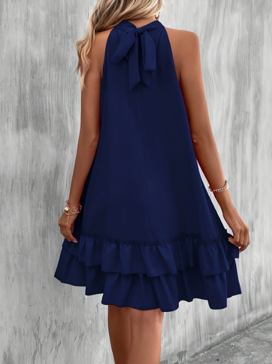 Solid Color Keyhole Neck Tank Dress