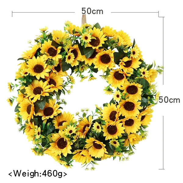 Simulation Sunflower Home Garland Door Decoration Yellow - Shop at LoveMi
