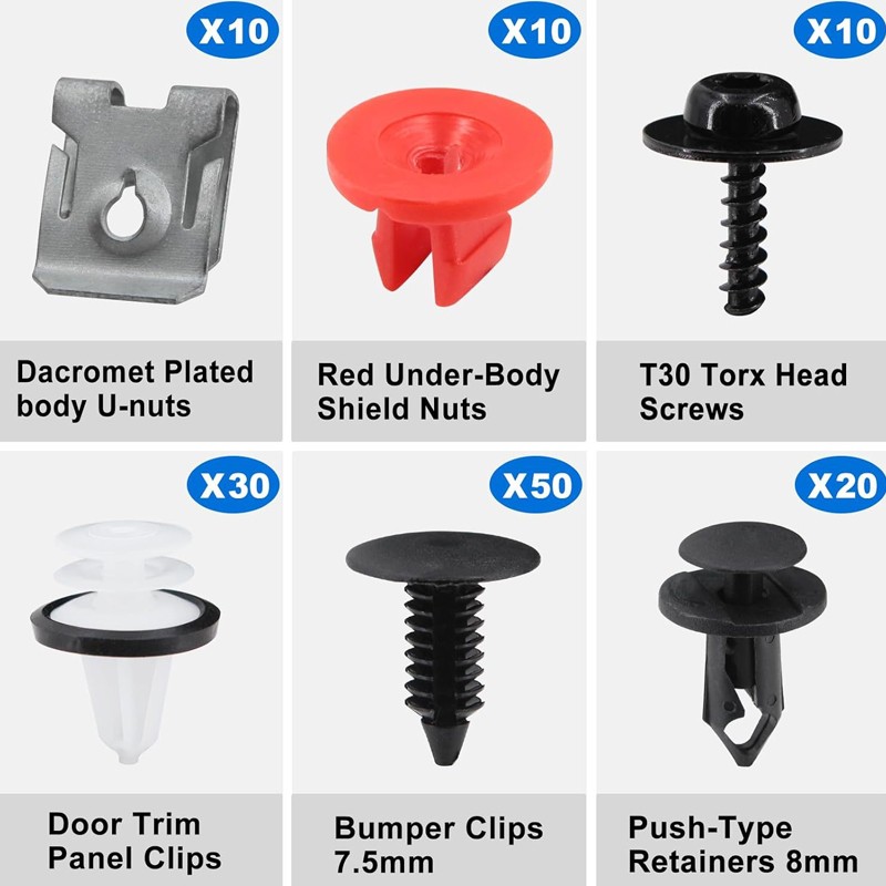 130Pcs Clips Fit Ford Fiesta Wheel Arch Splash Guard Shield Bumper Wing Lining — image 7