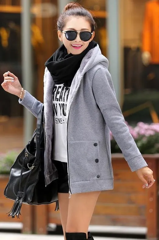 Plus Fat Plus Size Cardigan Sweater Coat Women Grey - Shop at LoveMi