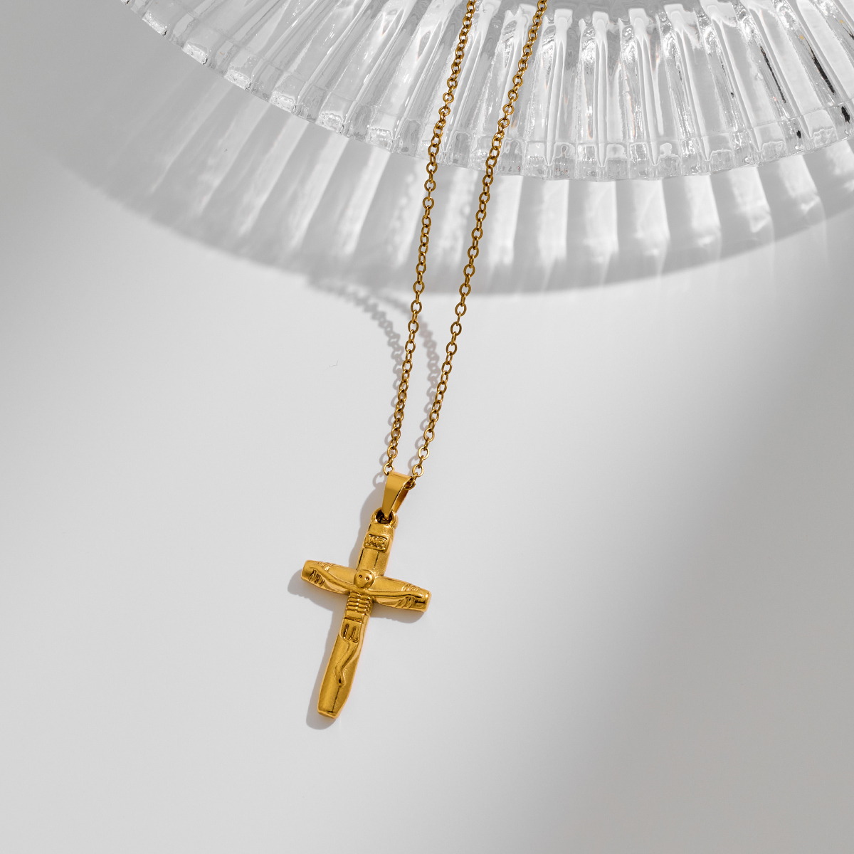 Stainless Steel Crucifix Crucifixion Pendant Necklace