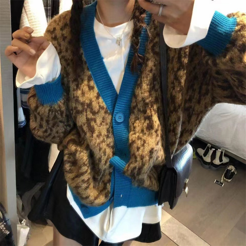 V neck Knitted Sweater Women Mohair Fashion Women Blue - Shop at LoveMi