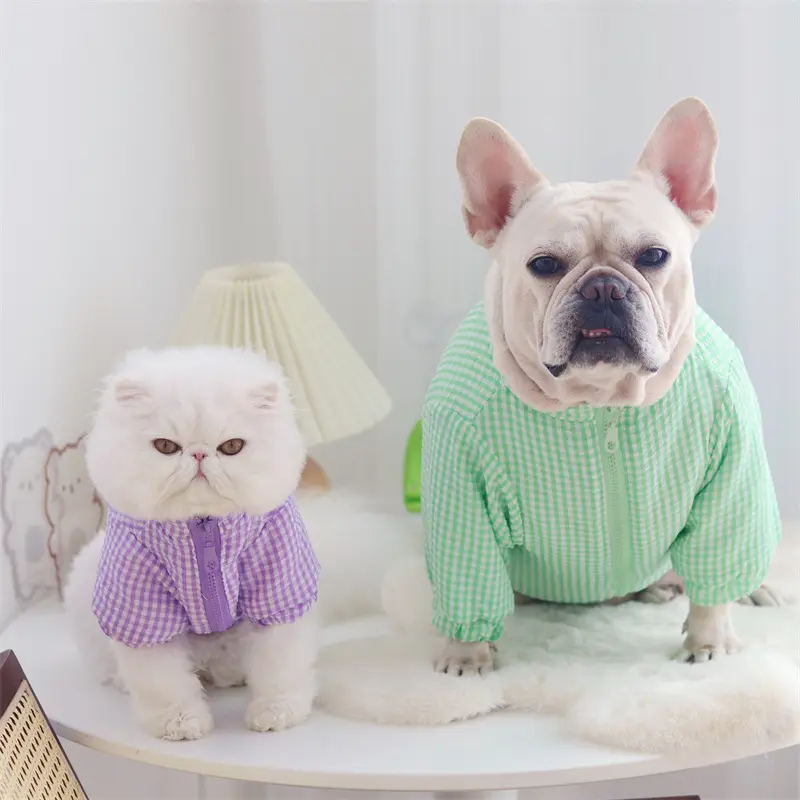 Dog Clothes Autumn And Winter Thick Plaid