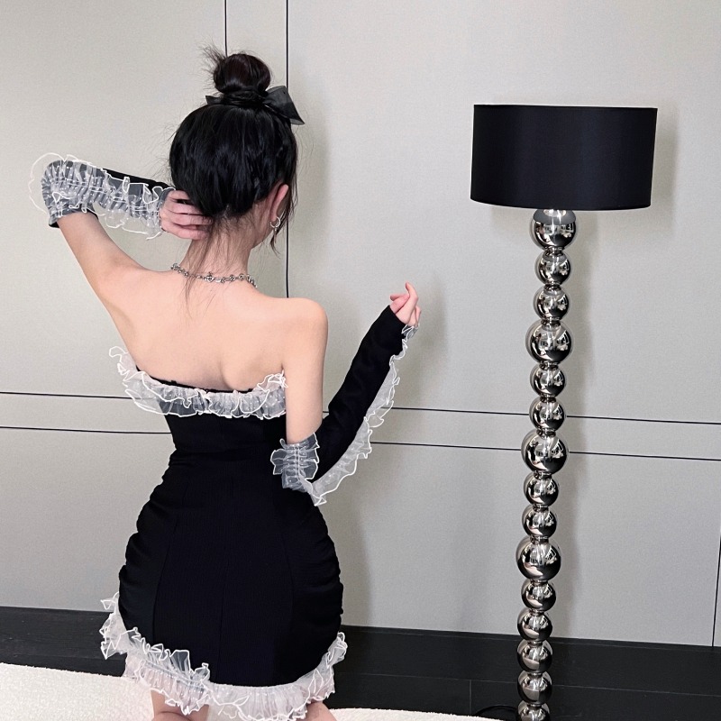 Bow Knot Fungus Fringe Ladies Dress