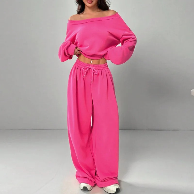 New Arrival Solid Color Fashion Casual Women's Two-Piece Outfit Set