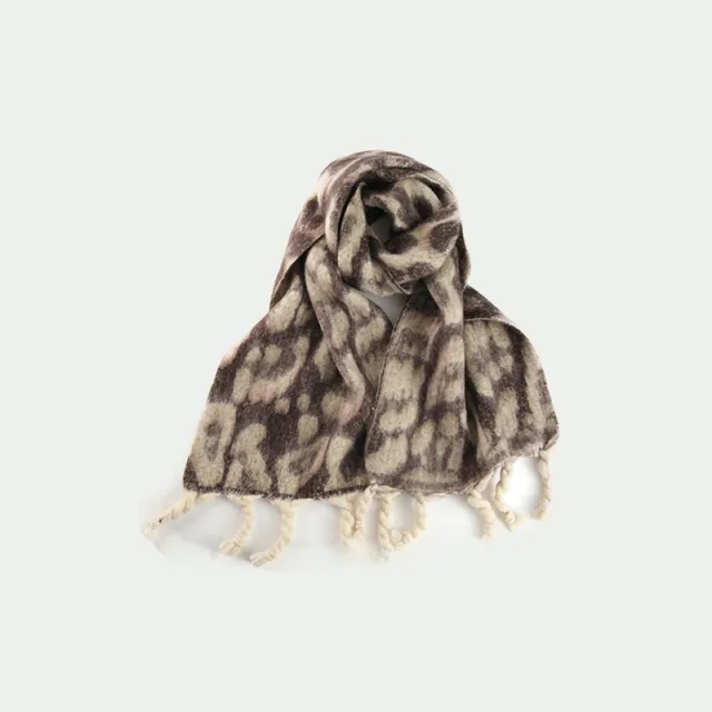 Classic Hand Knotted Fringed Leopard Scarf Micah Leopard Pattern - Shop at LoveMi