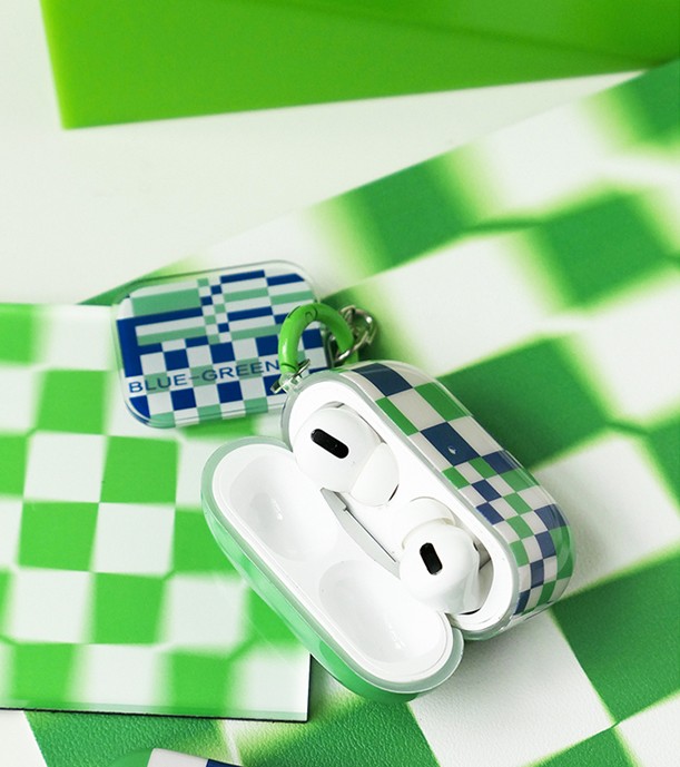 Green Grid Wireless Earphone Soft Cover - Image 2