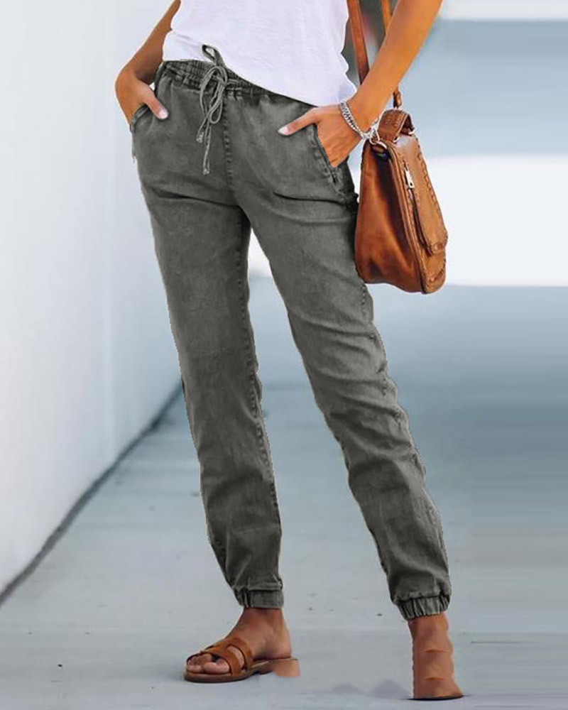 Title 2, Damen Light Grey Distressed Lace-Up Slim Jeans ...