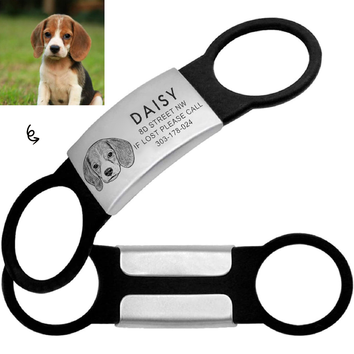 Dog Collar Bell Brand Pet Tag Lettering Photo - Shop at LoveMi