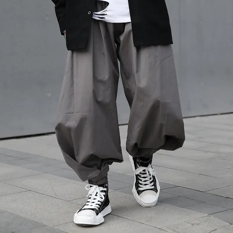 Men's Plus Size Dark High Street Overalls Casual Pants