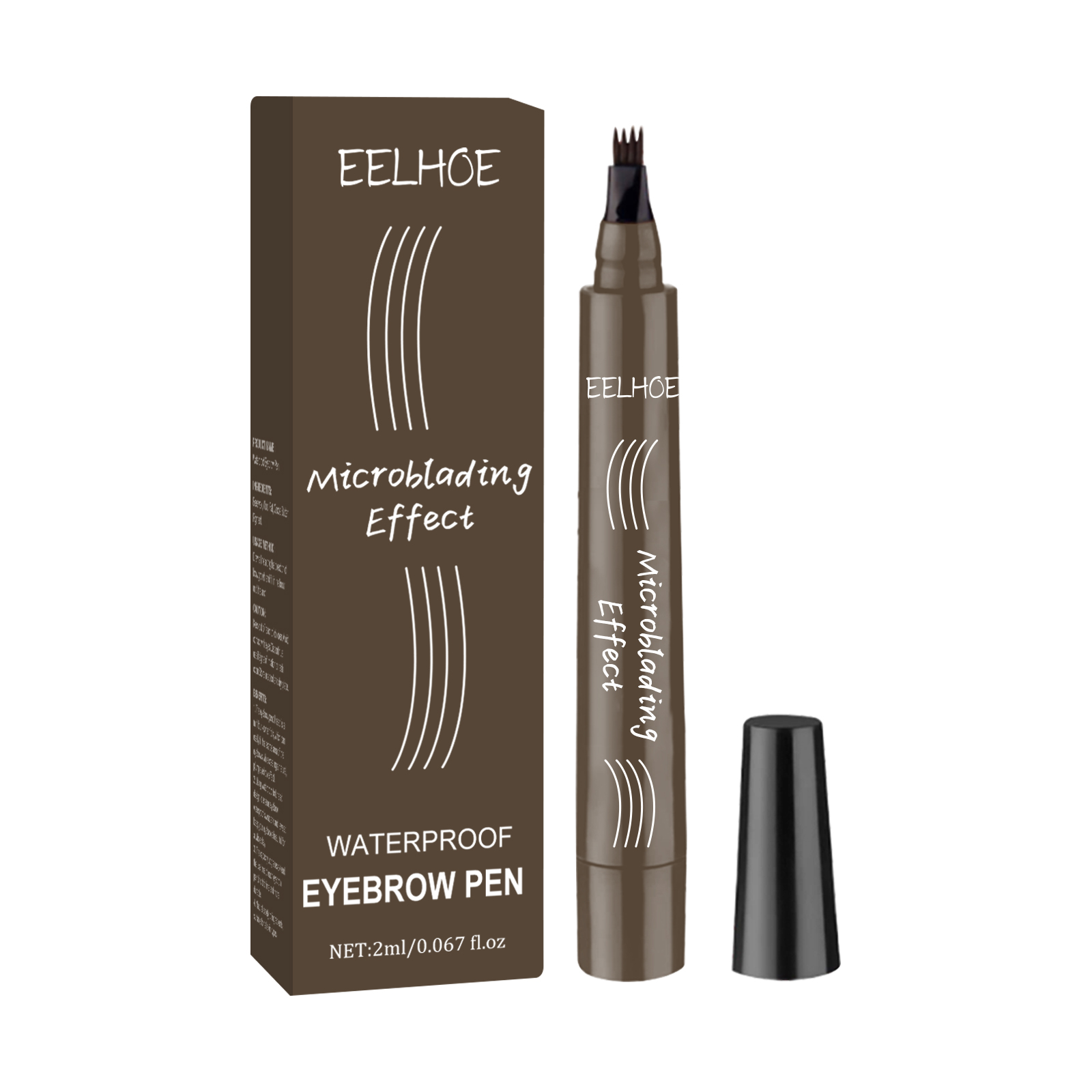 EELHOE Quad Wild Water Eyebrow Pencil Shape Eyebrow Waterproof Sweatproof Fill in Eyebrow Natural Volume Multi Color 1Pcs - Shop at LoveMi
