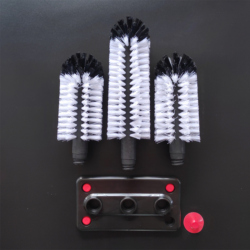 Detachable Three Head Cup Washing Brush With Soft Bristles