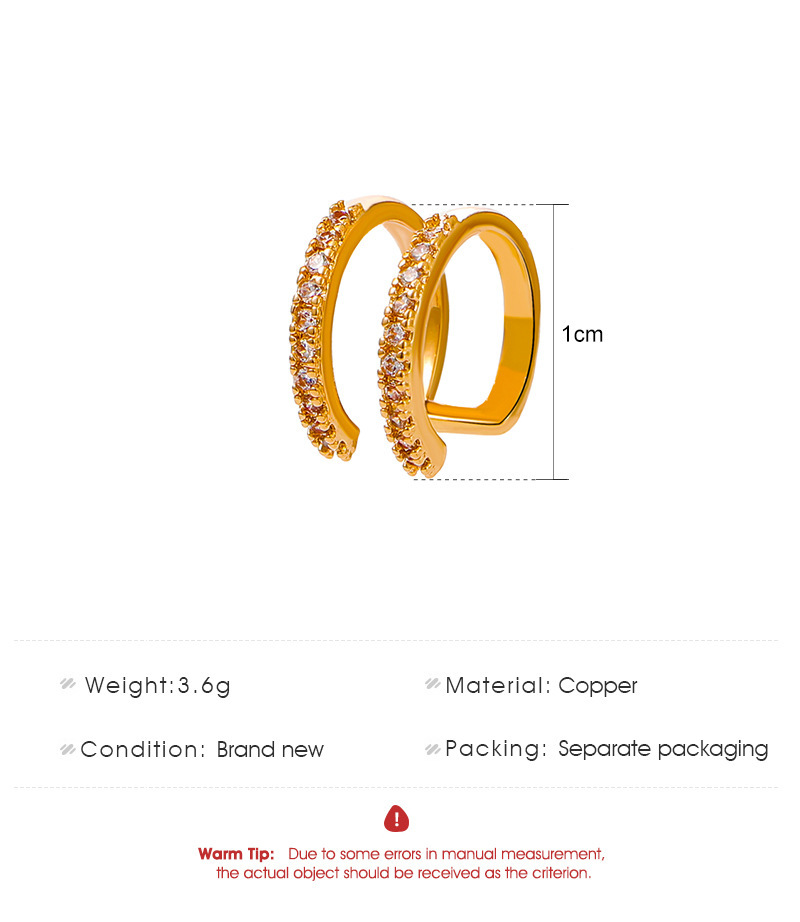 Title 1, Copper Inlaid Zircon Double Layer Ear Clip offe...