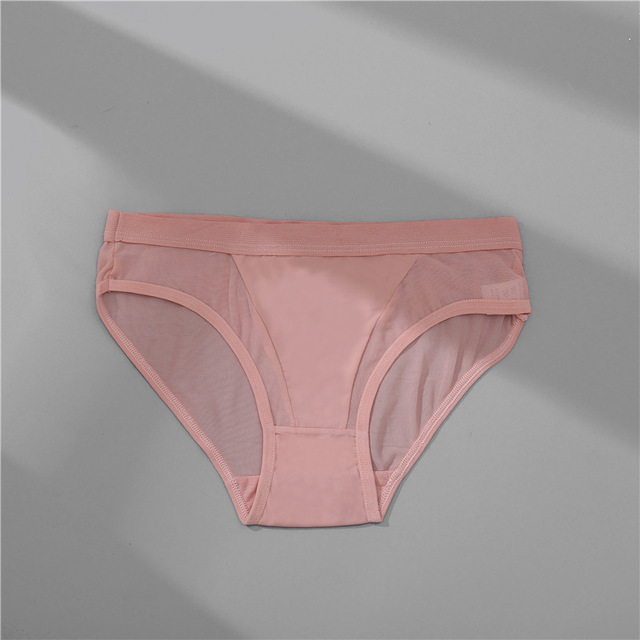 Title 7, Low Waist Mesh Solid Color Briefs