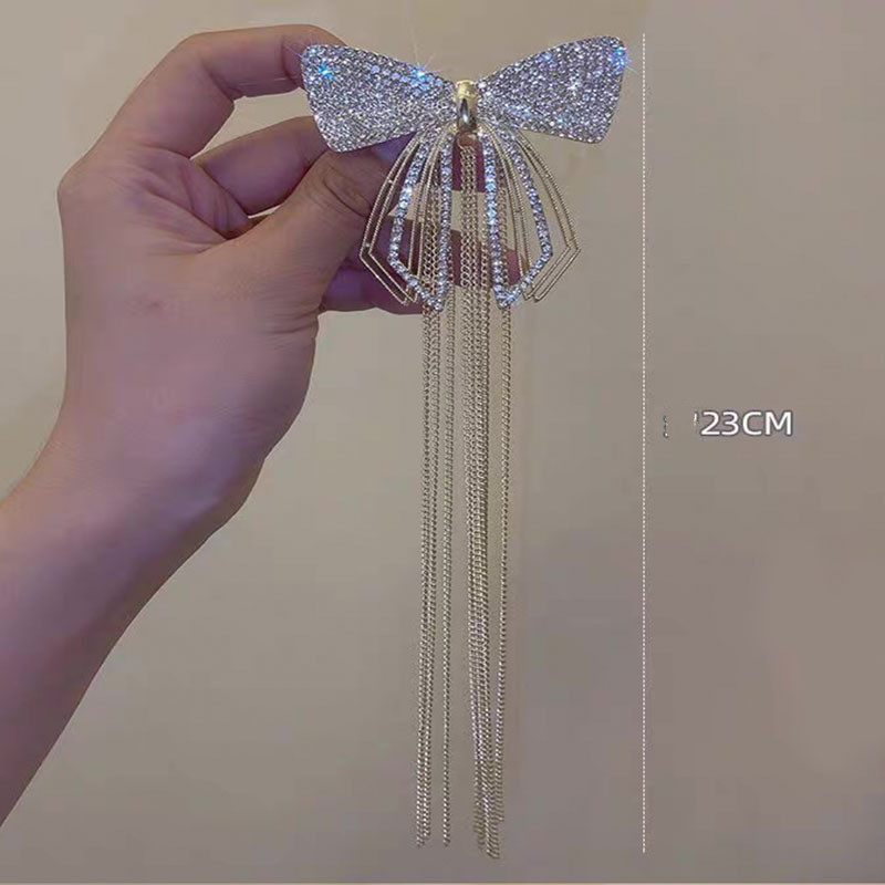 Women's Zinc Alloy Bow Tassel Hairpin Fashion Hair Accessories Gold - Shop at LoveMi
