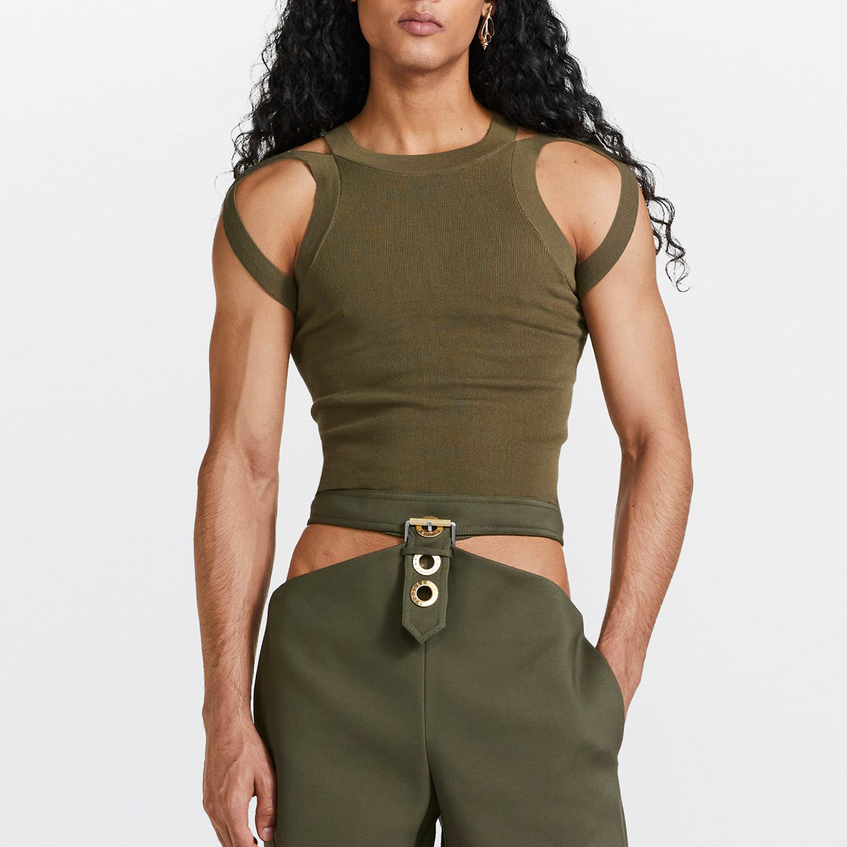 حمالات شخصية مع صديري محبوك مجوف على الكتفين