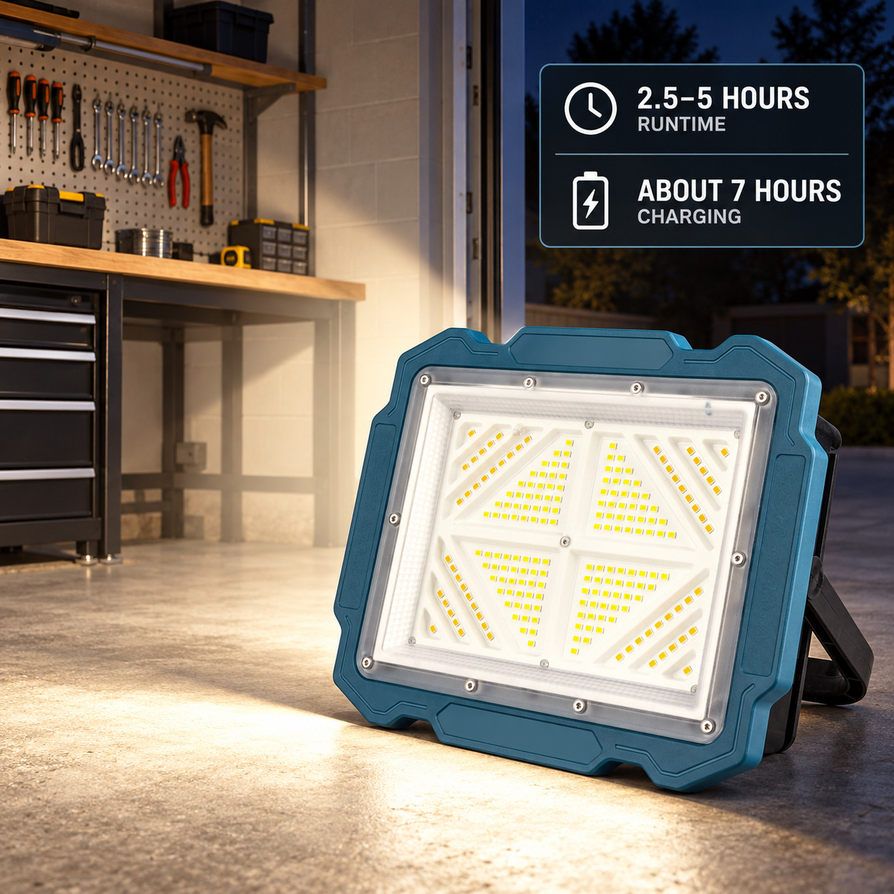 Solar Floodlight with 7,800 mAh Power Bank