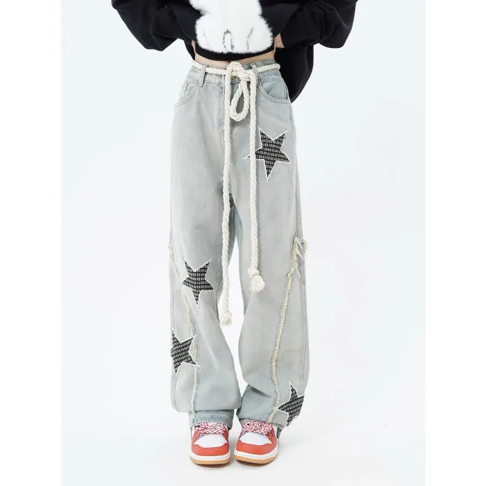 Men's Fashion Baggy Wide-leg Pants - Blue