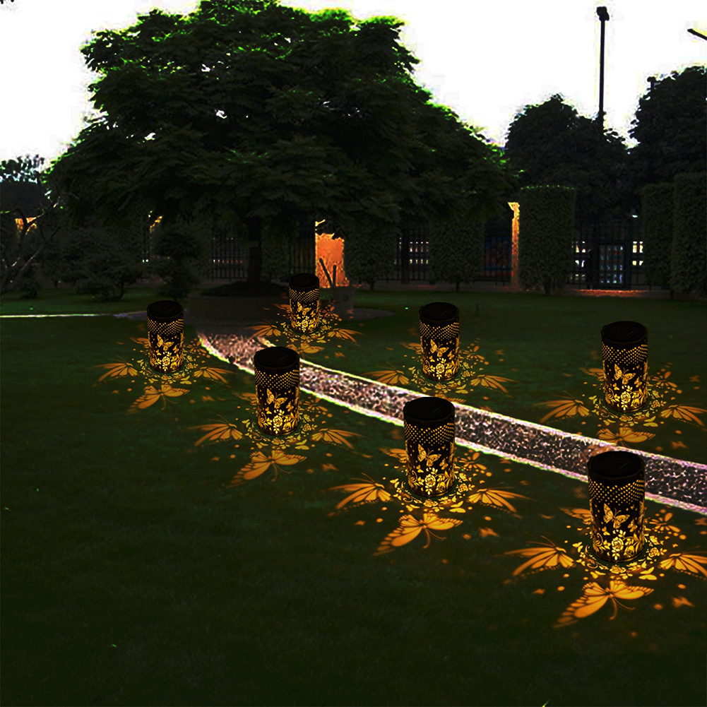 Outdoor Pluggable Or Hanging Iron Solar Butterfly Projector Lamp — foto 4