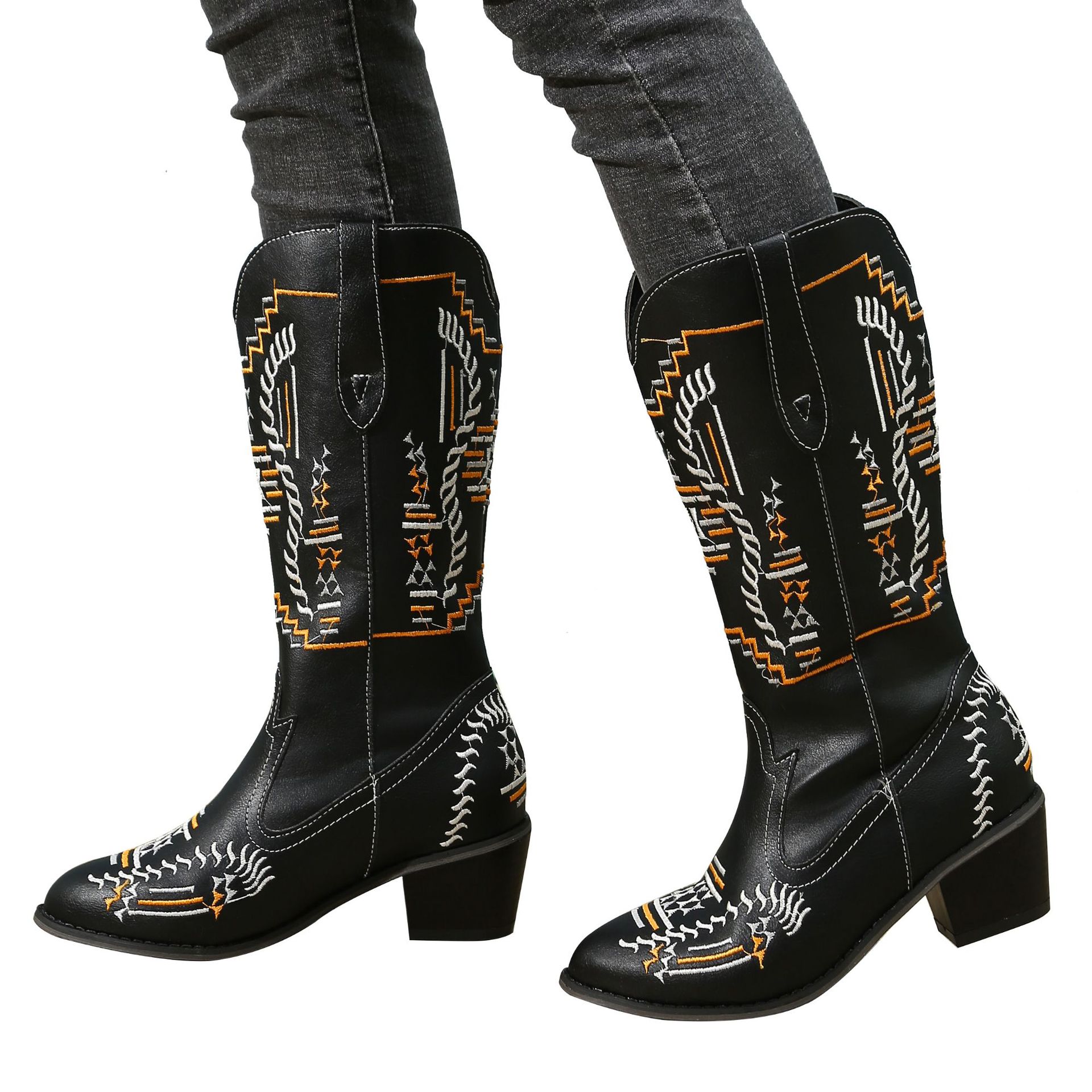 Autumn And Winter New Mid Tube Knight Boots