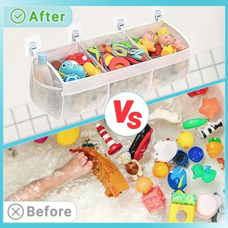 Bathroom Kids Bath Toy Tidy Organiser Mesh Hanging Storage Bag Holder Net — image 3